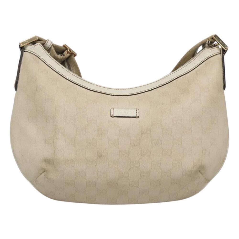 GUCCI GG Canvas Shoulder Bag White Gold - Picture 13 of 16